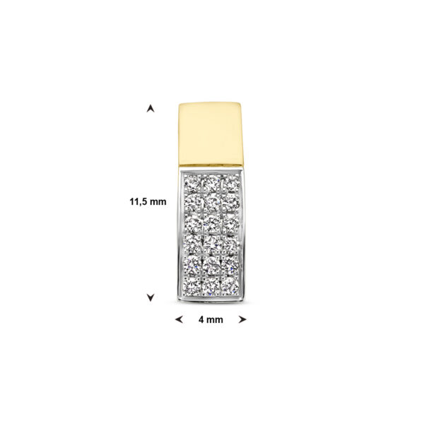 hanger diamant 0.07ct h si 14K bicolor goud geel/wit - Afbeelding 4