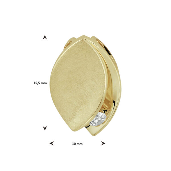 hanger diamant 0.07ct h si 14K geelgoud - Afbeelding 3