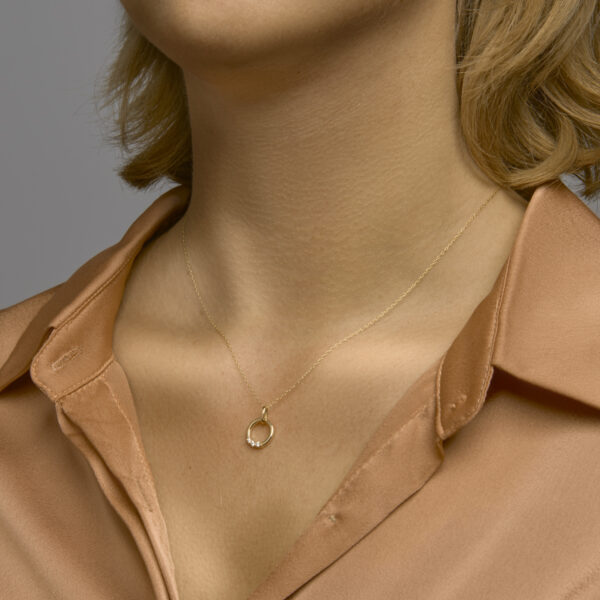 hanger diamant 0.09ct h si 14K geelgoud - Afbeelding 2