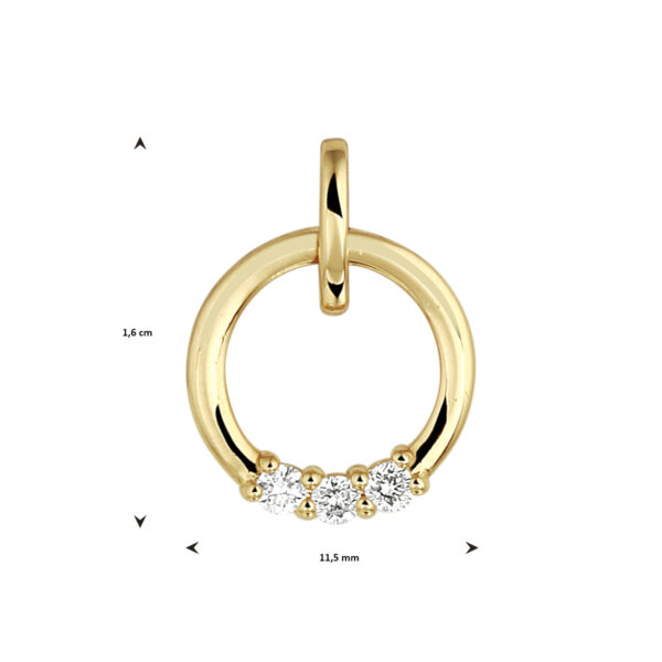 hanger diamant 0.09ct h si 14K geelgoud - Afbeelding 4