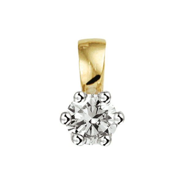 hanger diamant 0.10ct h si 14K bicolor goud geel/wit