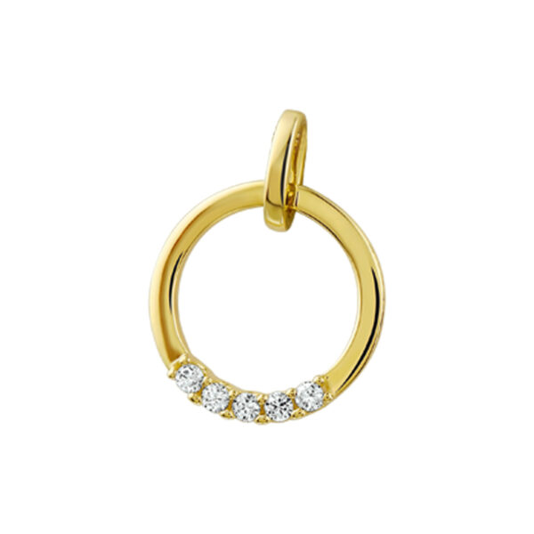 hanger diamant 0.10ct h si 14K geelgoud