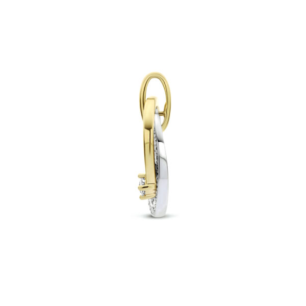 hanger diamant 0.14ct h si 14K bicolor goud geel/wit - Afbeelding 3