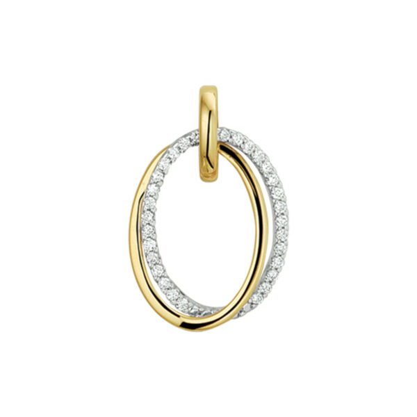 hanger diamant 0.15ct h si 14K bicolor goud geel/wit