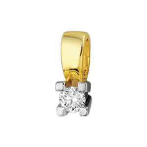 hanger diamant 0.15ct h si 14K bicolor goud geel/wit