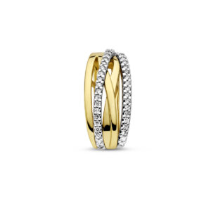 hanger diamant 0.17ct h si 14K bicolor goud geel/wit