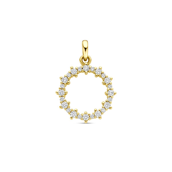 hanger diamant 0.25ct 18 mm 14K geelgoud
