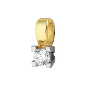 hanger diamant 0.25ct h si 14K bicolor goud geel/wit