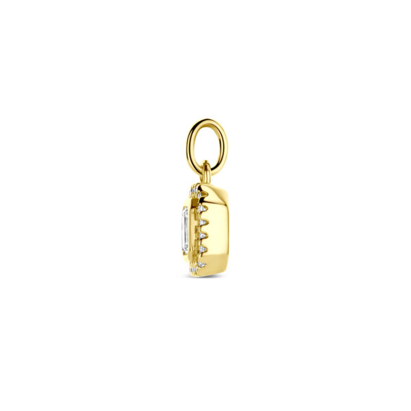 hanger diamant 0.31ct h si 13 mm halo 14K geelgoud - Afbeelding 3