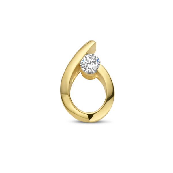 hanger druppel zirkonia 14K geelgoud