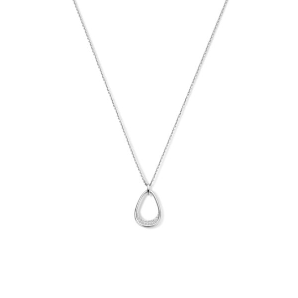 hanger druppel zirkonia zilver gerhodineerd - Afbeelding 3