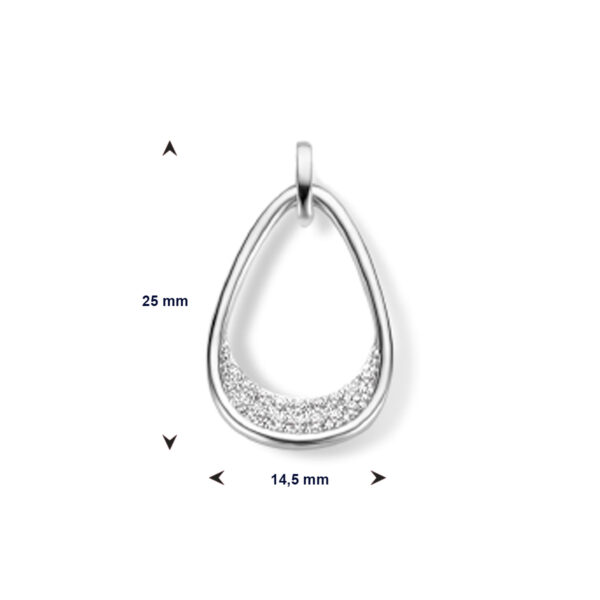 hanger druppel zirkonia zilver gerhodineerd - Afbeelding 4