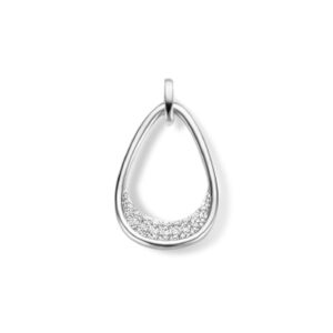 hanger druppel zirkonia zilver gerhodineerd
