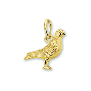 hanger duif massief 14K geelgoud