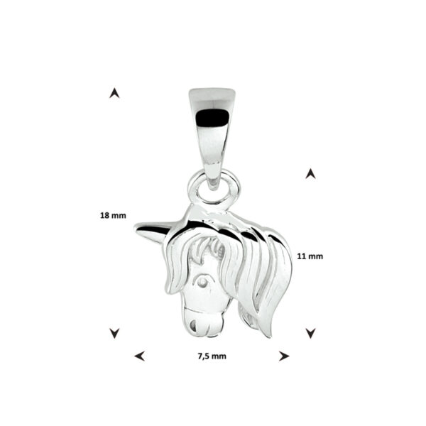 hanger eenhoorn zilver gerhodineerd - Afbeelding 4