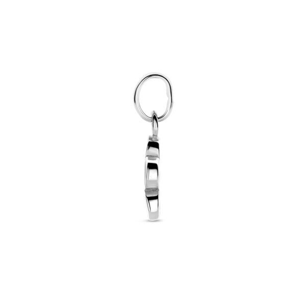 hanger emaille bloem zilver gerhodineerd - Afbeelding 3