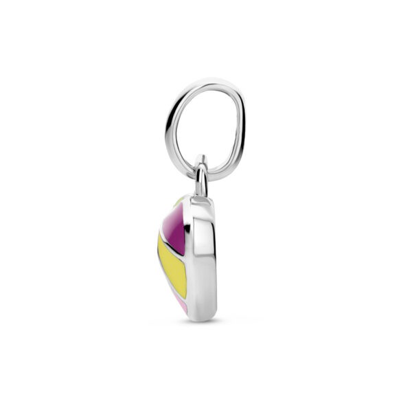 hanger emaille hart zilver gerhodineerd - Afbeelding 3