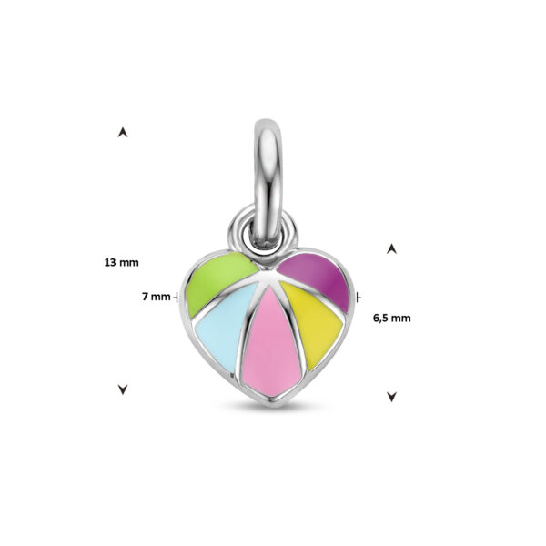 hanger emaille hart zilver gerhodineerd - Afbeelding 4