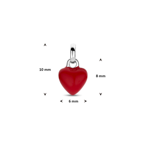 hanger emaille hartje 10 mm zilver gerhodineerd - Afbeelding 4