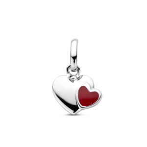 hanger emaille hartje 11 mm zilver gerhodineerd