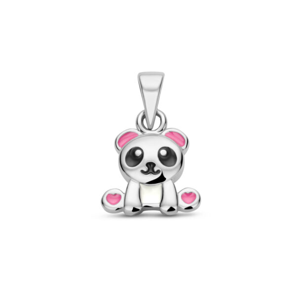 hanger emaille panda zilver gerhodineerd