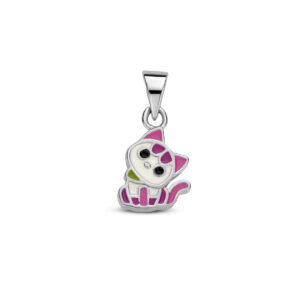 hanger emaille poes zilver gerhodineerd