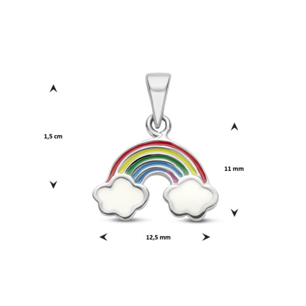 hanger emaille regenboog zilver gerhodineerd - Afbeelding 4