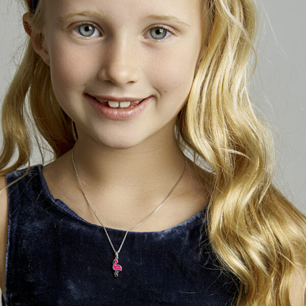 hanger flamingo zilver gerhodineerd - Afbeelding 2