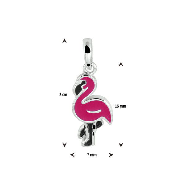 hanger flamingo zilver gerhodineerd - Afbeelding 3