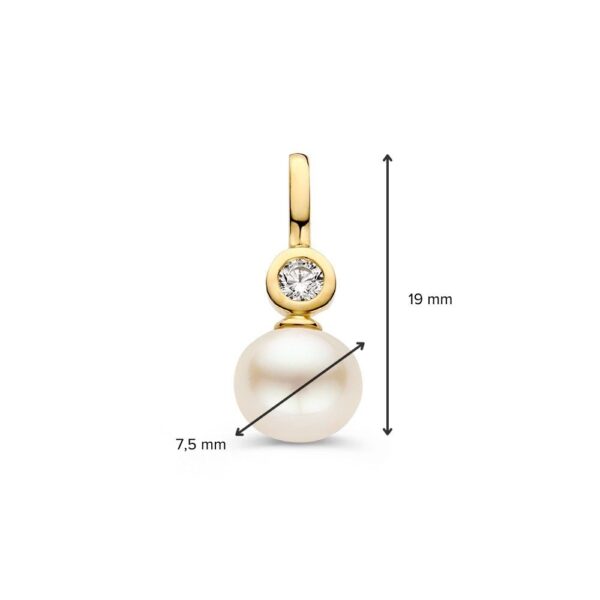 Hanger geelgoud parel/zirkonia - Afbeelding 2