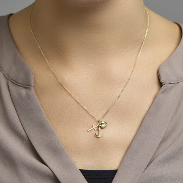 hanger geloof, hoop en liefde 14K geelgoud - Afbeelding 2