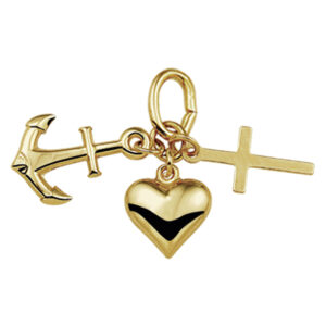 hanger geloof, hoop en liefde 14K geelgoud