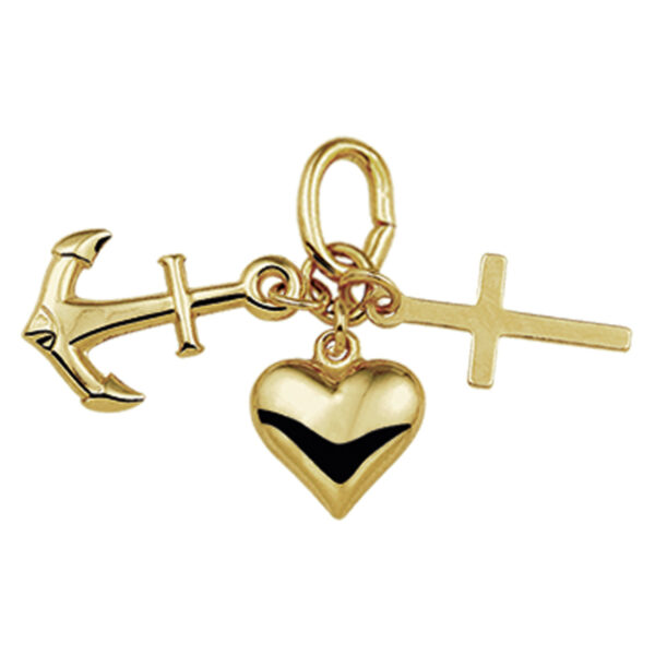 hanger geloof, hoop en liefde 14K geelgoud