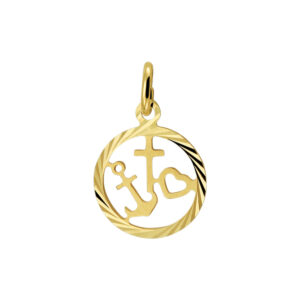 hanger geloof, hoop en liefde gediamanteerd 14K geelgoud