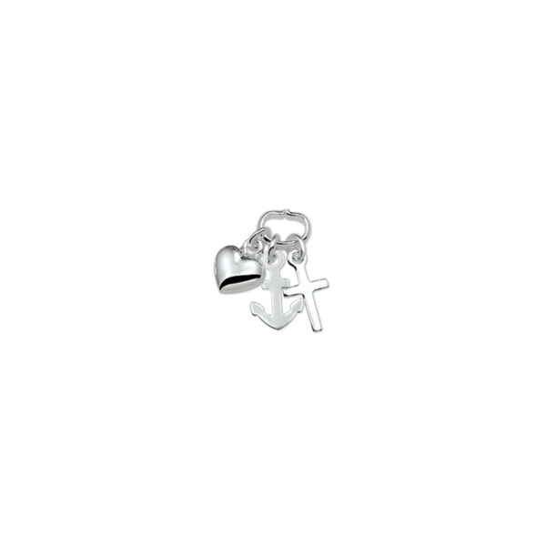 hanger geloof, hoop en liefde zilver gerhodineerd