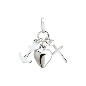 hanger geloof, hoop en liefde zilver wit