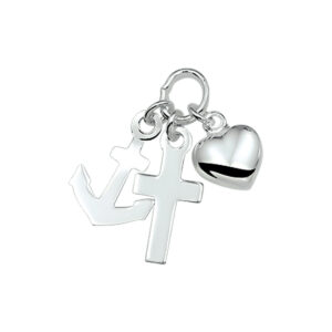 hanger geloof, hoop en liefde zilver wit