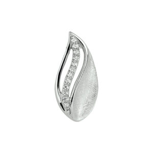 hanger gescratcht zirkonia zilver gerhodineerd