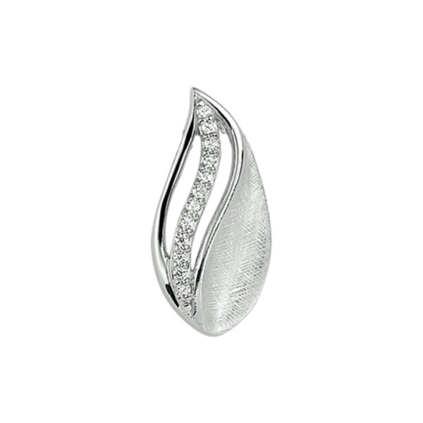 hanger gescratcht zirkonia zilver gerhodineerd