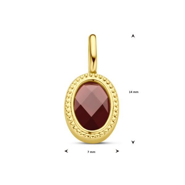 hanger granaat 14K geelgoud - Afbeelding 4