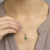 hanger groen agaat 14K geelgoud - Afbeelding 2