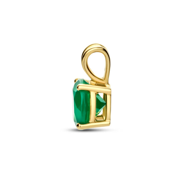 hanger groen agaat 14K geelgoud - Afbeelding 3