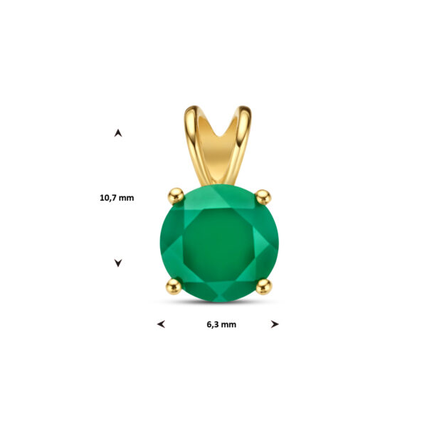 hanger groen agaat 14K geelgoud - Afbeelding 4