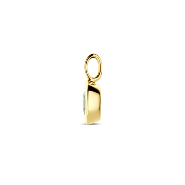 hanger groen amethist 14 mm 14K geelgoud - Afbeelding 3