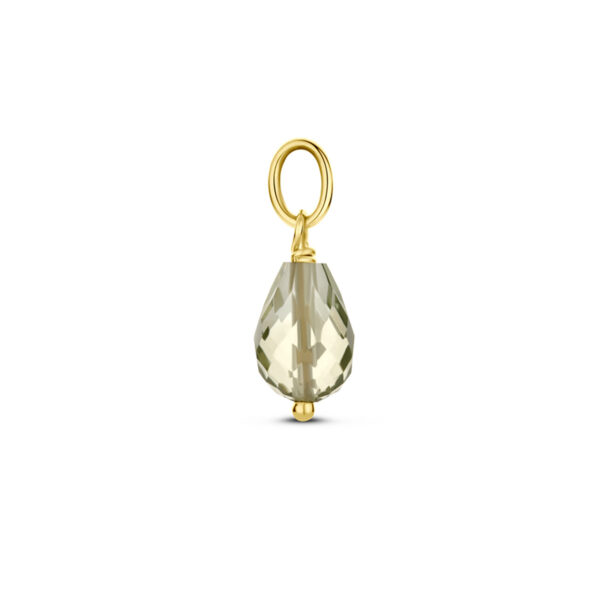 hanger groen amethist 14K geelgoud - Afbeelding 3