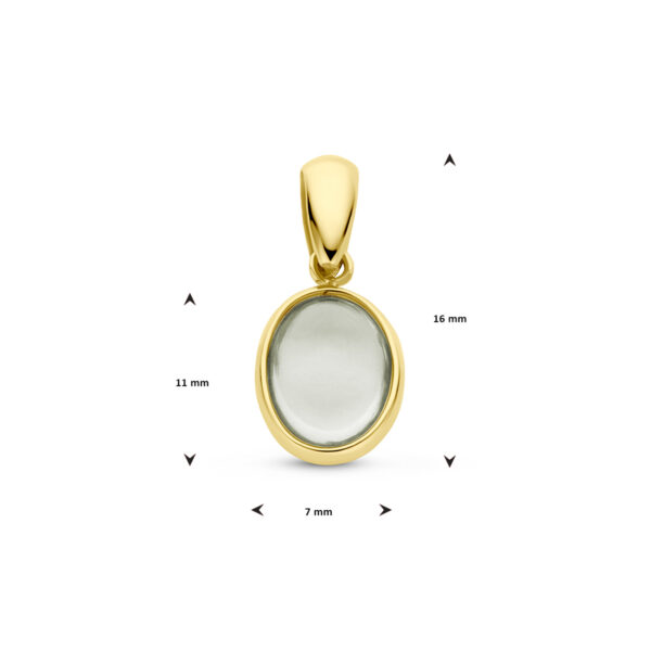 hanger groen amethist 14K geelgoud - Afbeelding 4