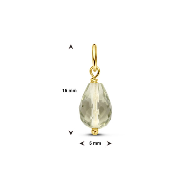 hanger groen amethist 14K geelgoud - Afbeelding 4