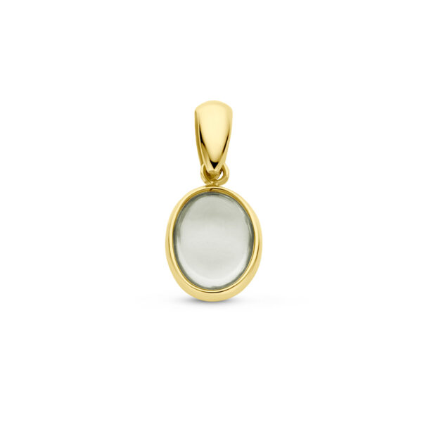 hanger groen amethist 14K geelgoud
