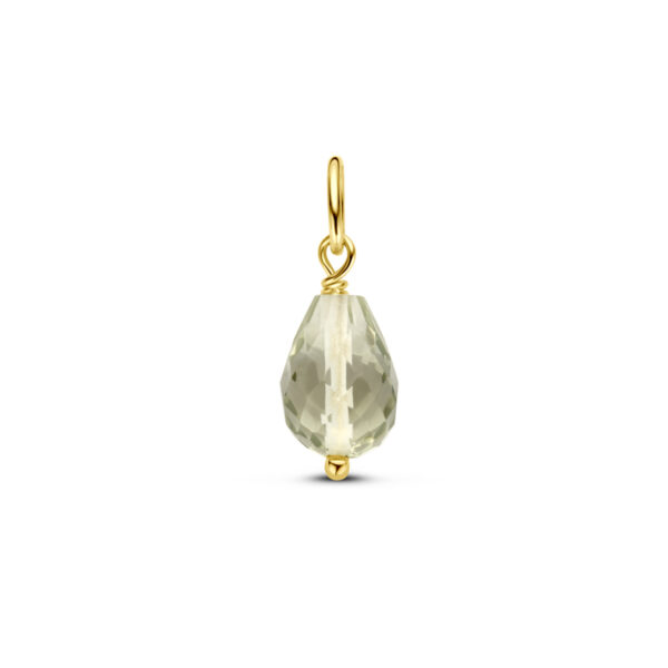 hanger groen amethist 14K geelgoud