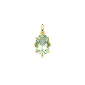 hanger groen amethist 20 mm 14K geelgoud